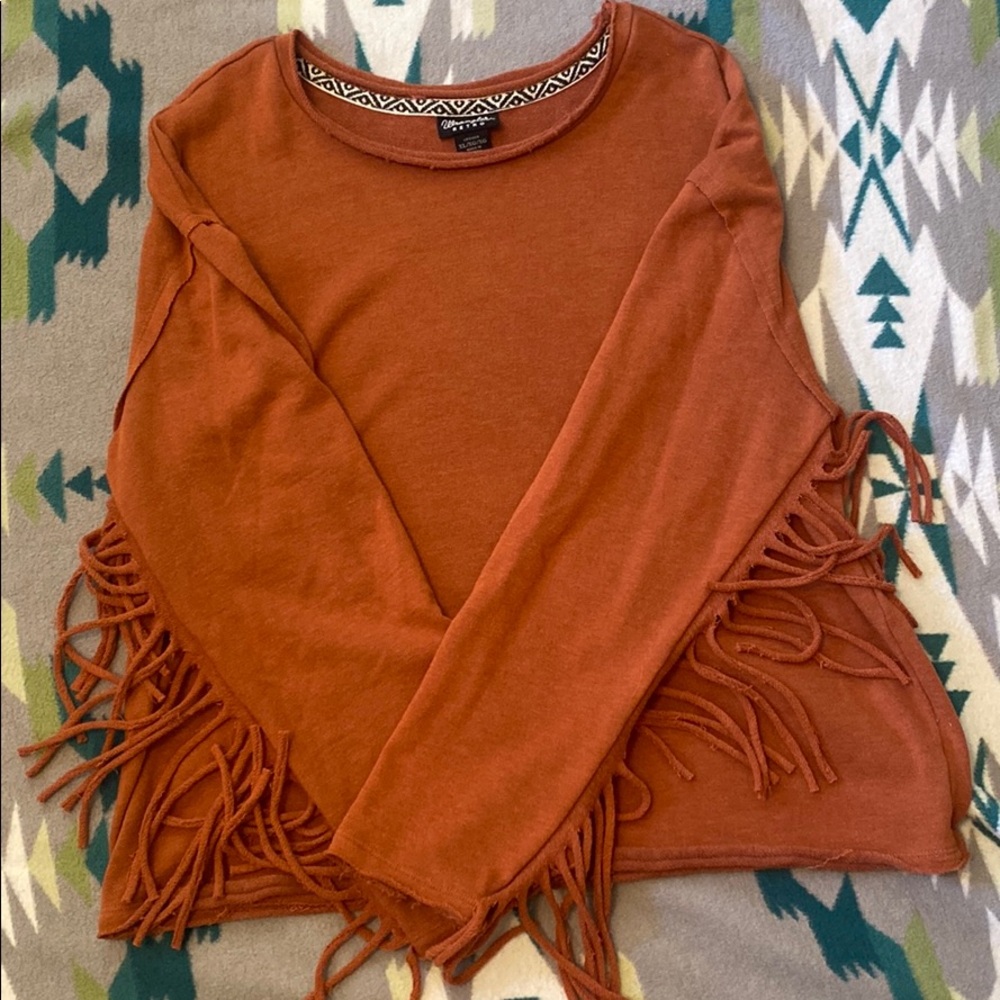 Wrangler Retro fringe sleeve top